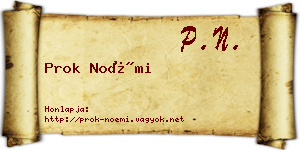 Prok Noémi névjegykártya
